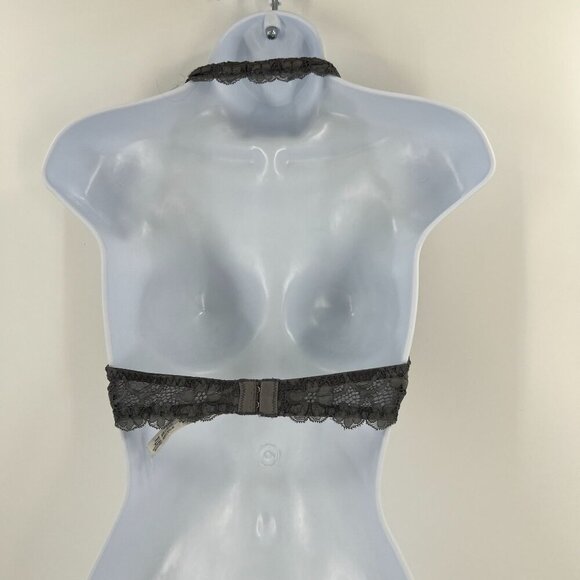Free People Women Size Small Gray Galloon Lace Halter Bra - Picture 4 of 8